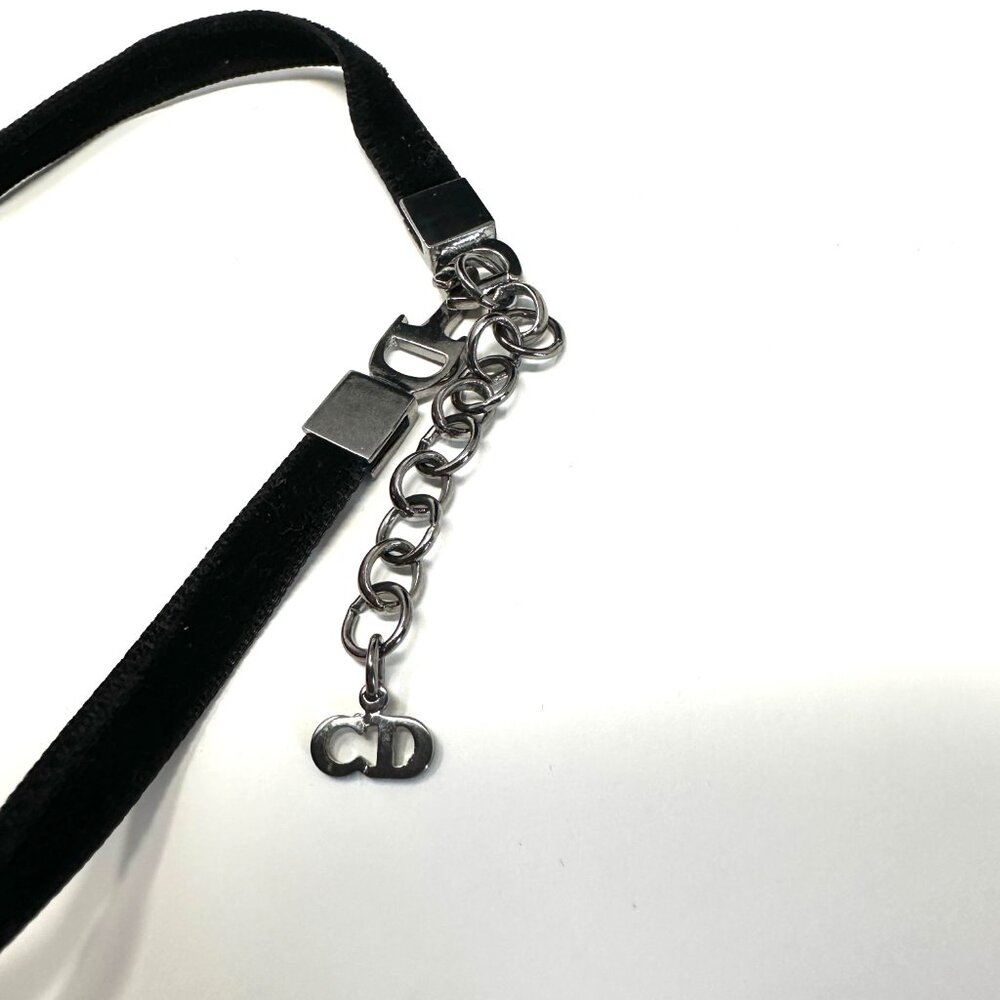 DIOR VELVET CHOKER ADJUSTABLE silver and black - Picture 3 of 4